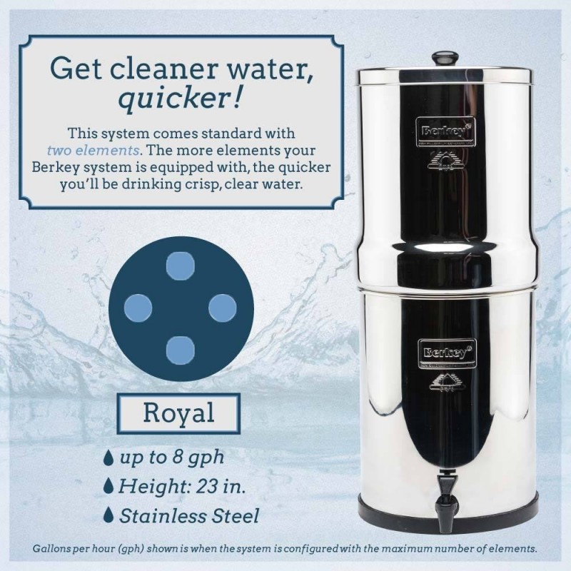 Pack Royal Berkey Benelux 4 Filtres (Royal Berkey, Plus 2 Cartouches Black Berkey supplémentaires. Pack Royal Berkey Benelux 4 Filtres (Royal Berkey, Plus 2 Cartouches Black Berkey supplémentaires.